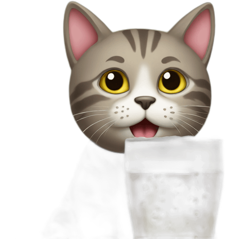 Cat drink beer emoji