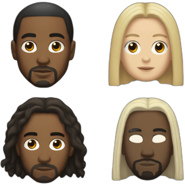 Kendrick Lamar with long hair and kanye west emoji