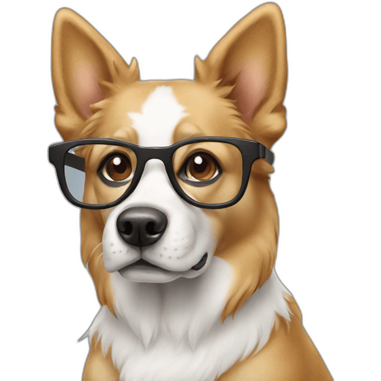 dog white whith glasses emoji