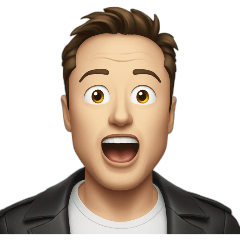 elon musk open mouth emoji