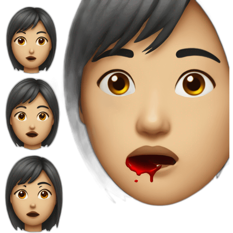 asian woman nose bleeding emoji