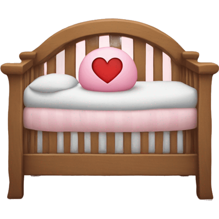 heart facE EMOJI inside a crib emoji