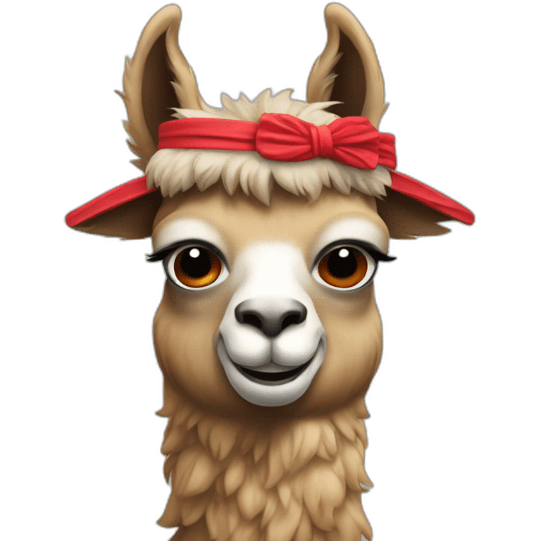 llama rambo with a red headband emoji