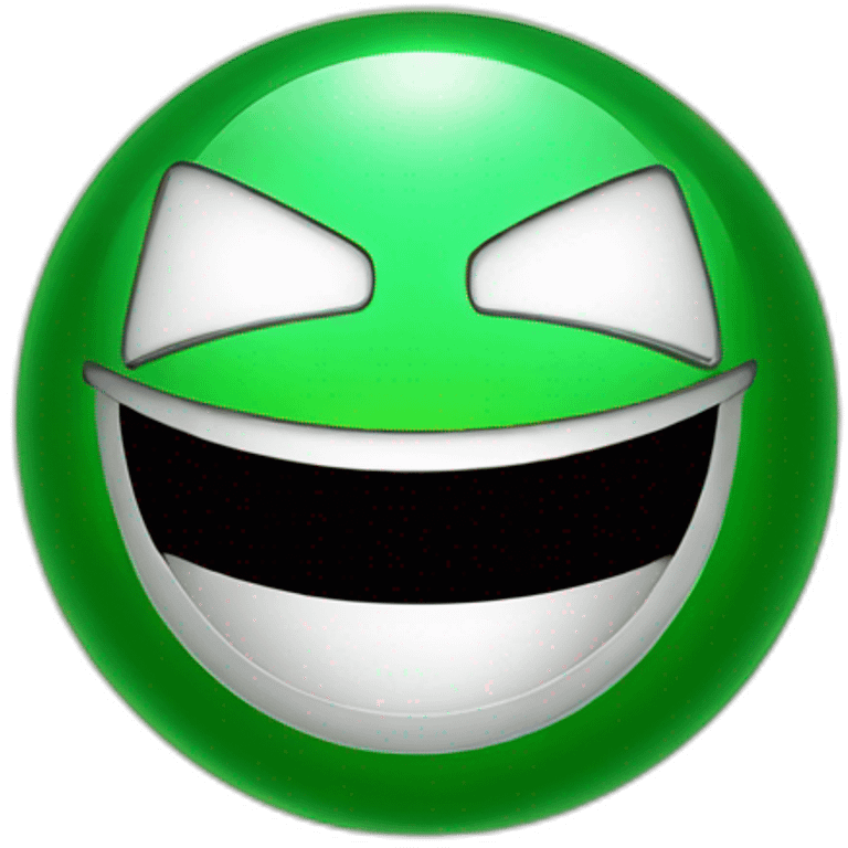 green shiny orb with happy face emoji