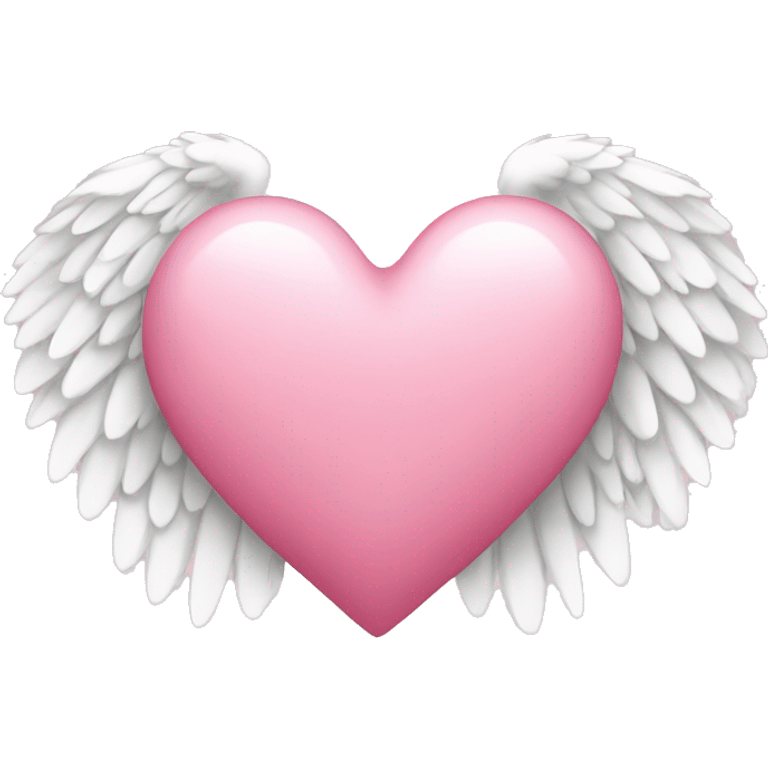 Pink heart white wings emoji