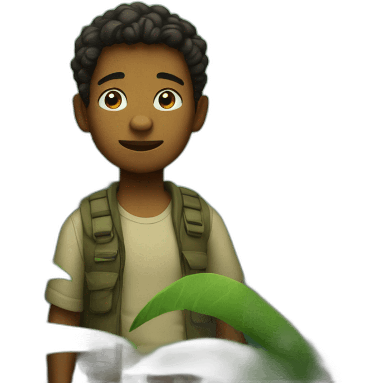 Lost boy in jungle emoji