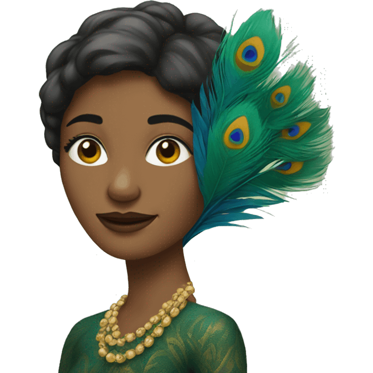 Lady with peacock feathers emoji