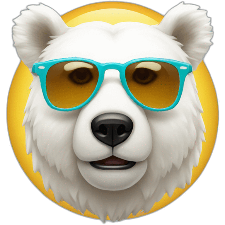 white bear in sunglasse emoji