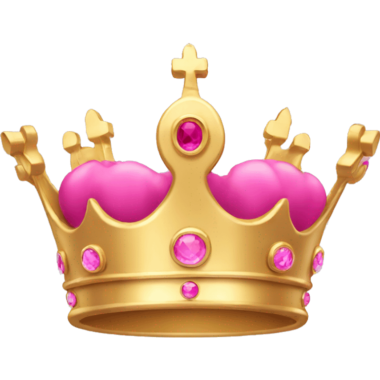 Gold crown with pink jewel emoji