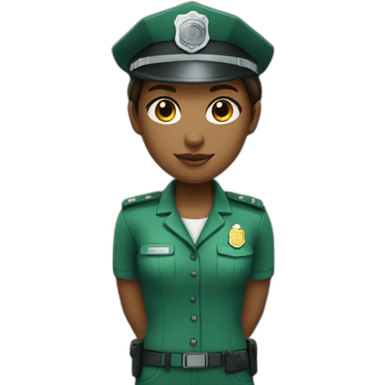 Girl customs officer in green clothes  emoji