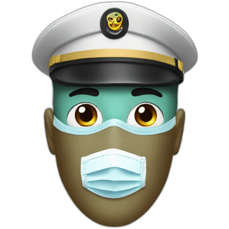 military face in a Medical masks emoji