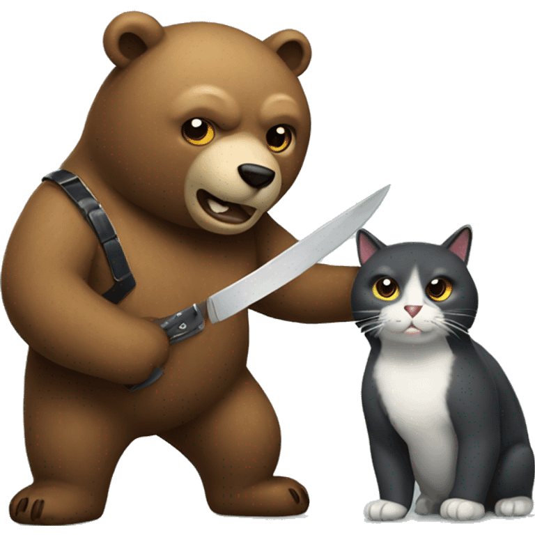 bear with knife and cat emoji