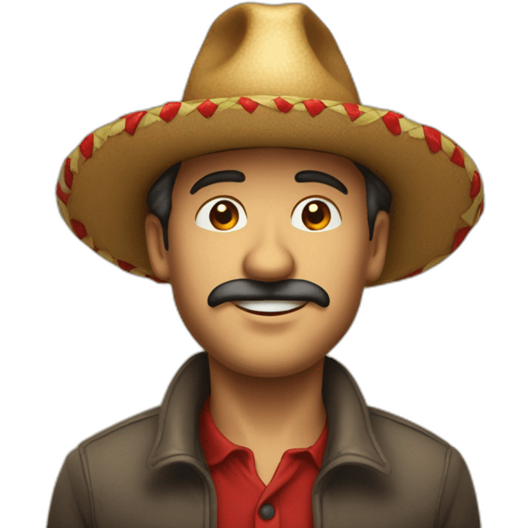 Hombre con facciones andinas y anteojos cuadrado y sombrero navidad emoji