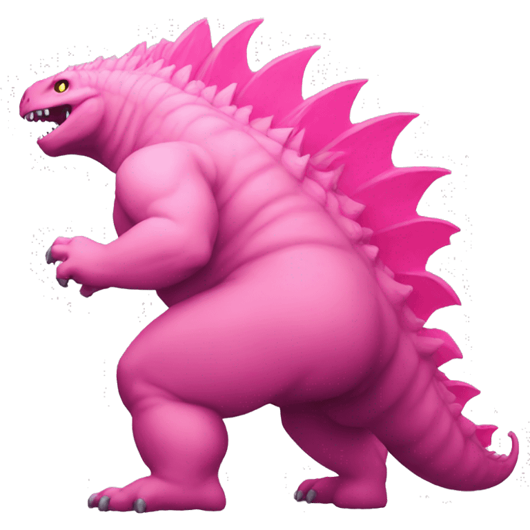 Godzilla back side pink emoji