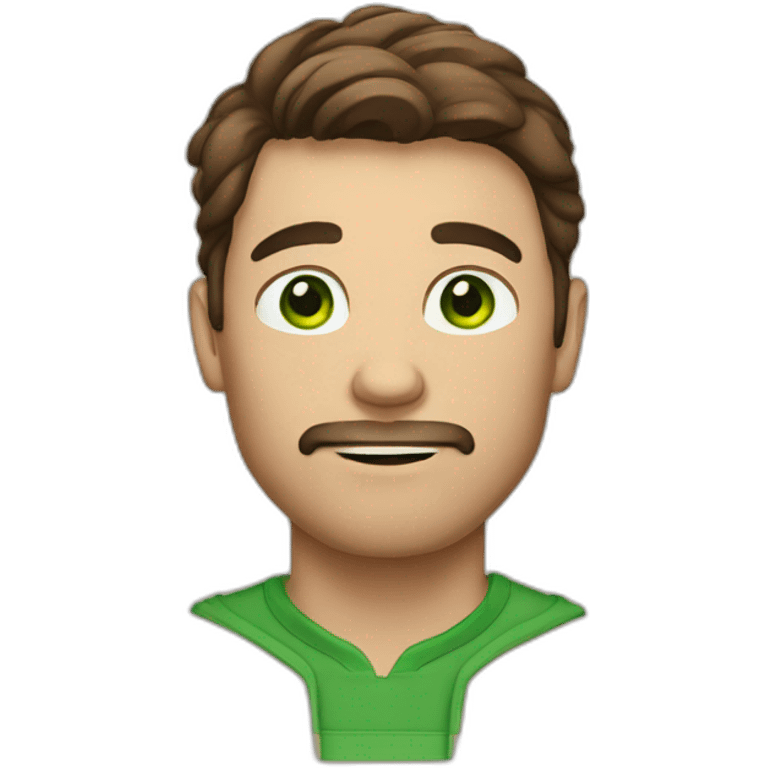 Man with green eyes and brown hair emoji