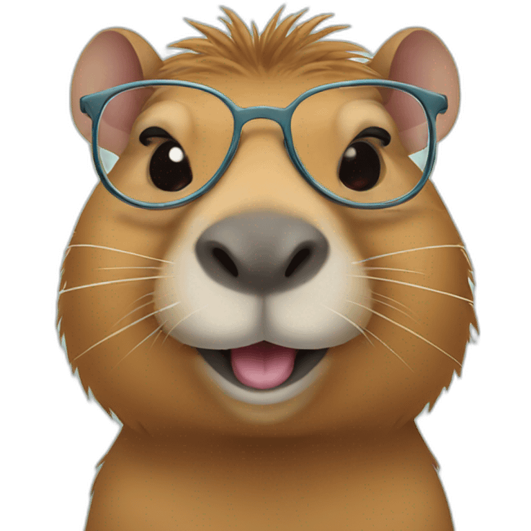 capybara with glasses smiling emoji