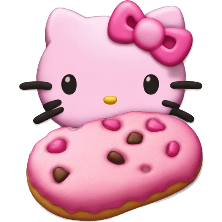 hellokitty eat pink cookie emoji