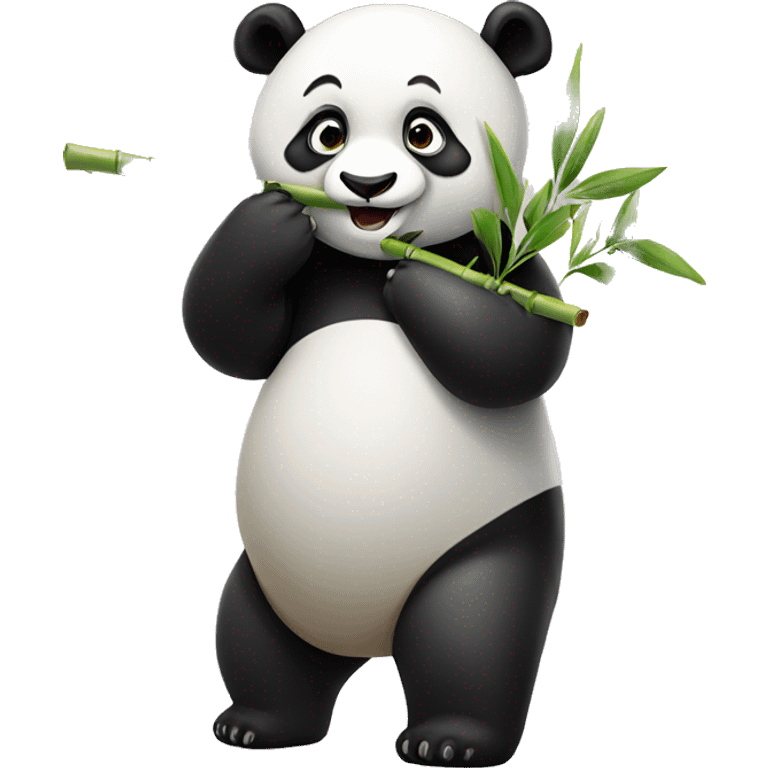 Panda eating bamboo emoji