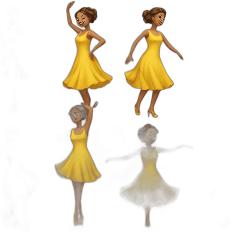 dancing girl in yellow dress emoji