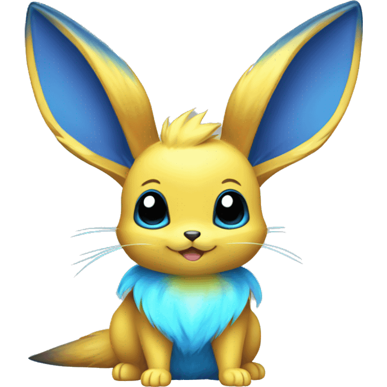 Shiny Colorful Yellow Blue Electric Mouse Eevee emoji