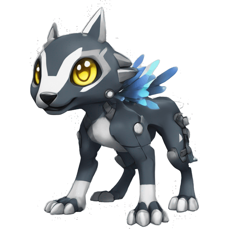 cute cool edgy sharp futuristic punk Digimon-Fakemon-animal full body emoji