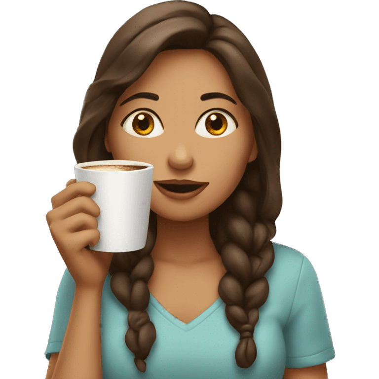 Girl drinking coffee emoji