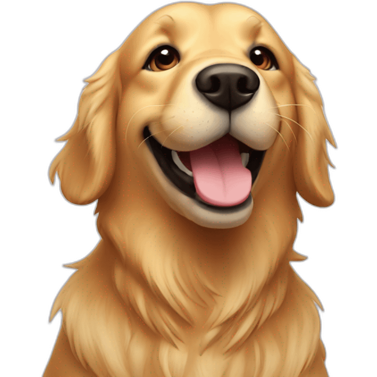 Golden retriever smiling  emoji