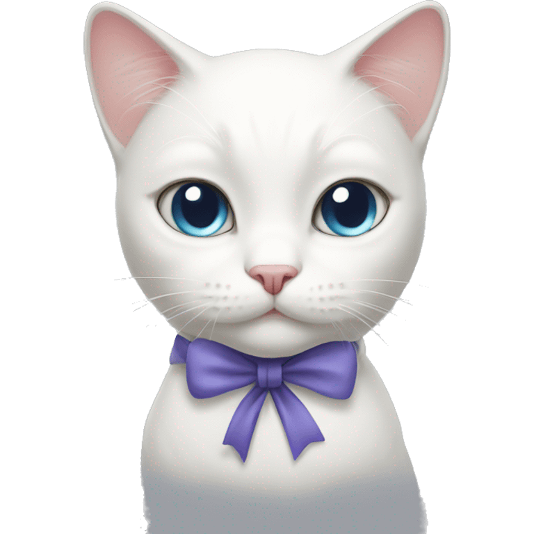 White Cat with a bow  emoji