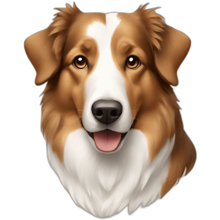 Light brown and white English shepherd emoji