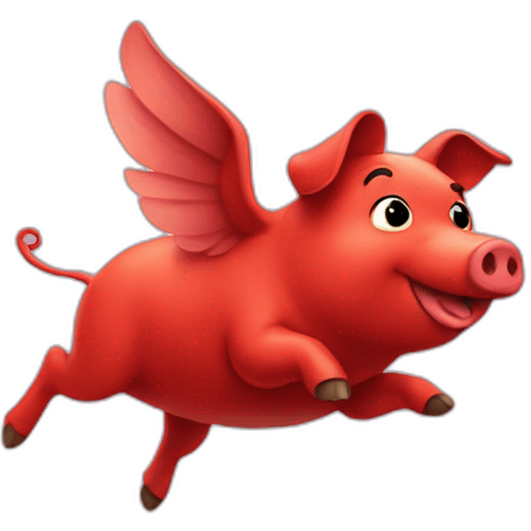 flying red pig emoji