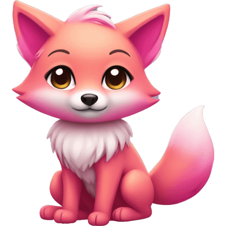 chibi pink fox emoji