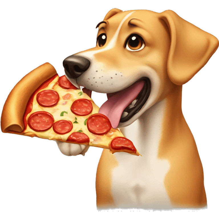 Dog eating pizza emoji