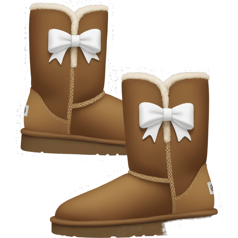 brown ugg boots with white bow on back emoji