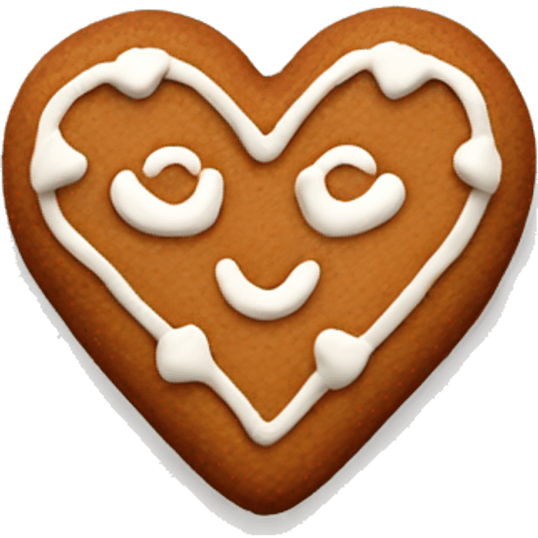 Heart shaped gingerbread Brown cookie emoji