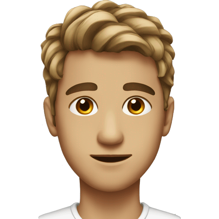 portrait of a young man with brown eyes the boys hair up emoji