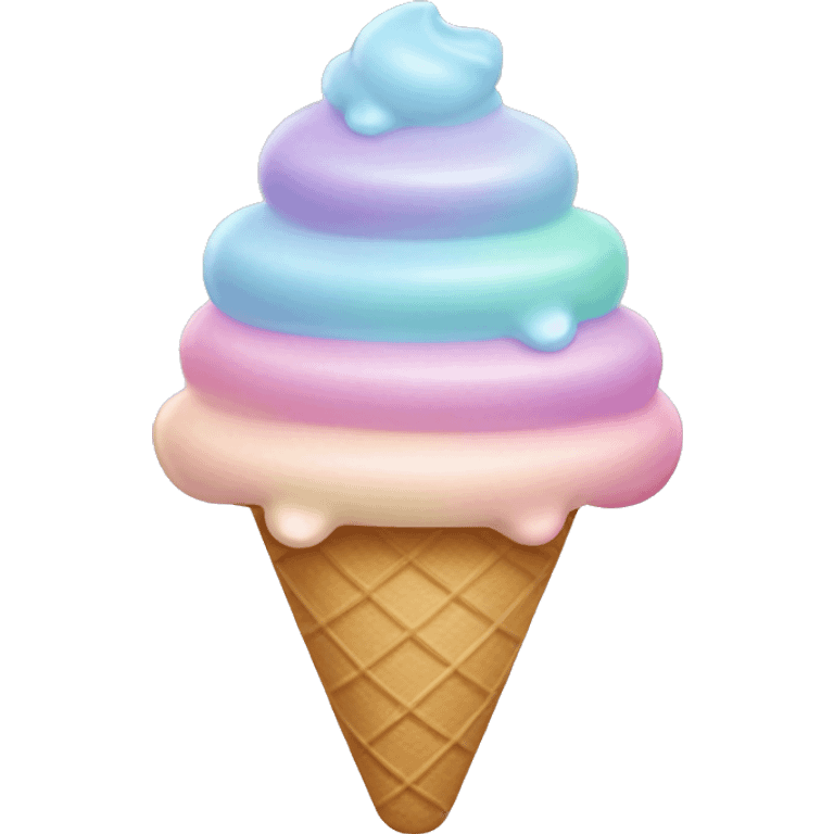 Pastel rainbow ice cream  emoji