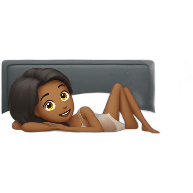 Femme-sur-un-lit emoji