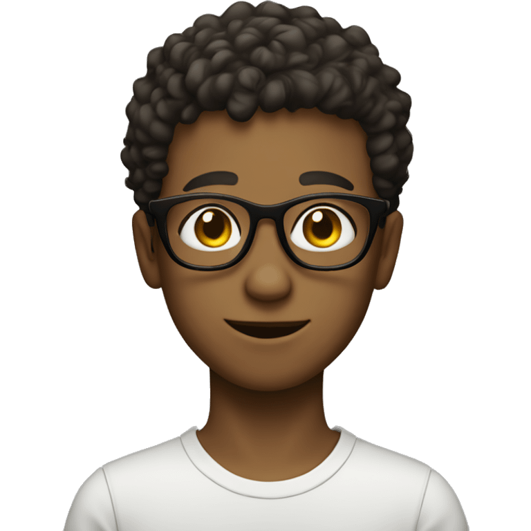 Boy with glasses,dimples and short curly hair emoji