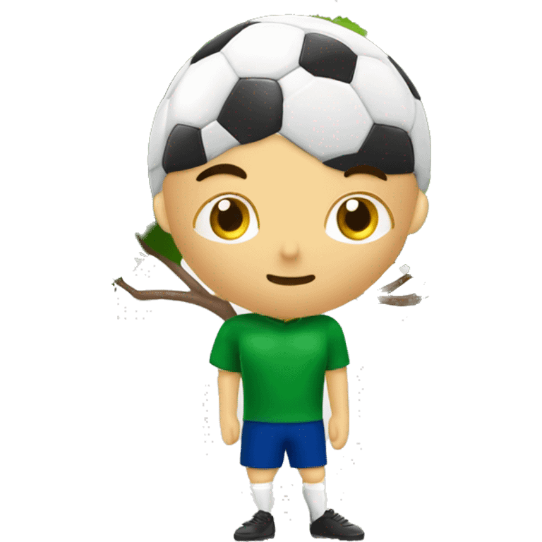 Pallone da calcio,albero,faccina a contrario emoji