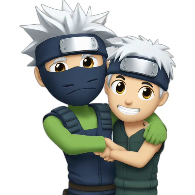 Kakashi hatake handshaking with a boy emoji