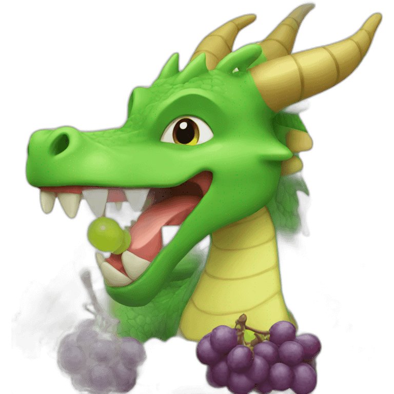 Dragon eating grapes emoji