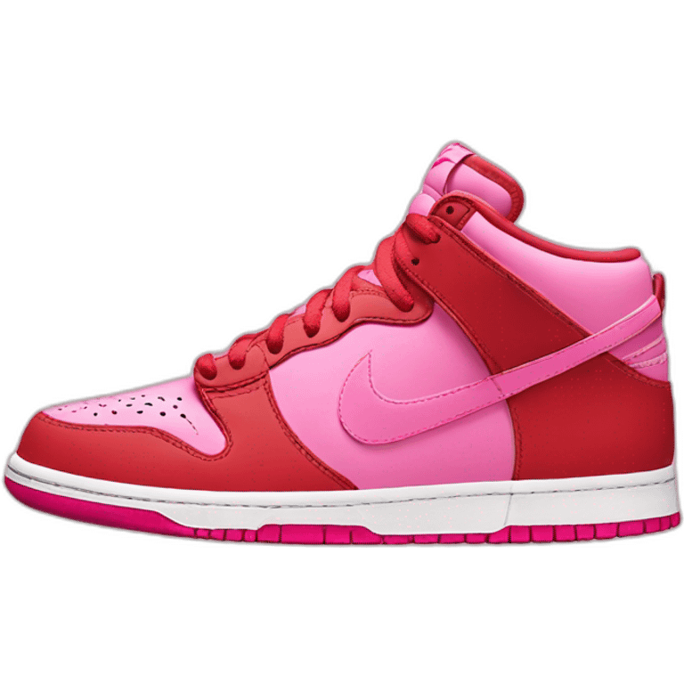 Nike low dunk red and pink emoji