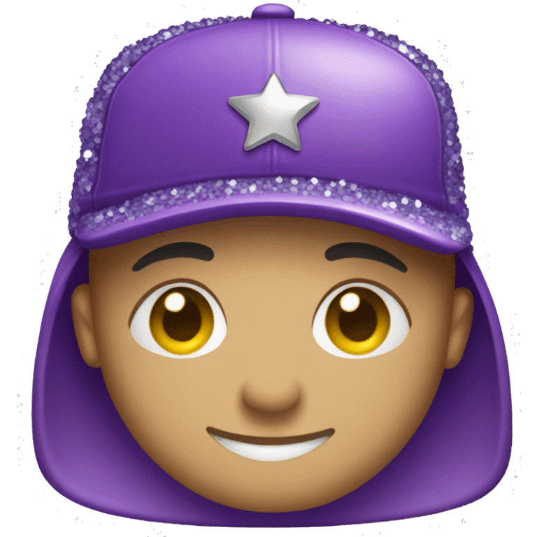 purple cap with sequins emoji