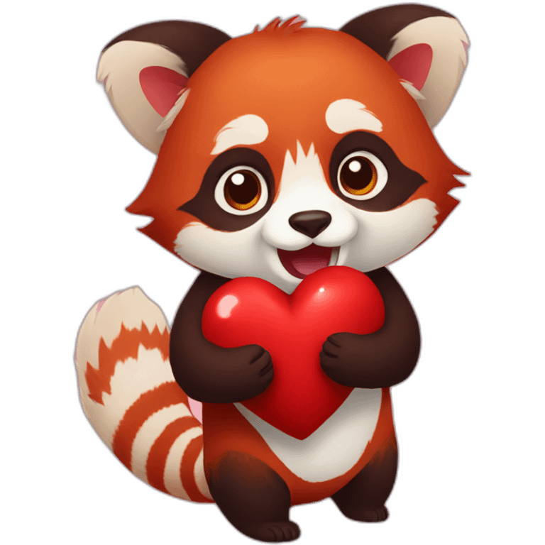 red panda heart giving emoji