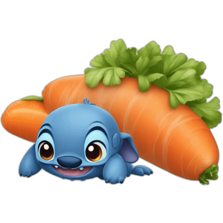 Stitch qui mange des carottes emoji