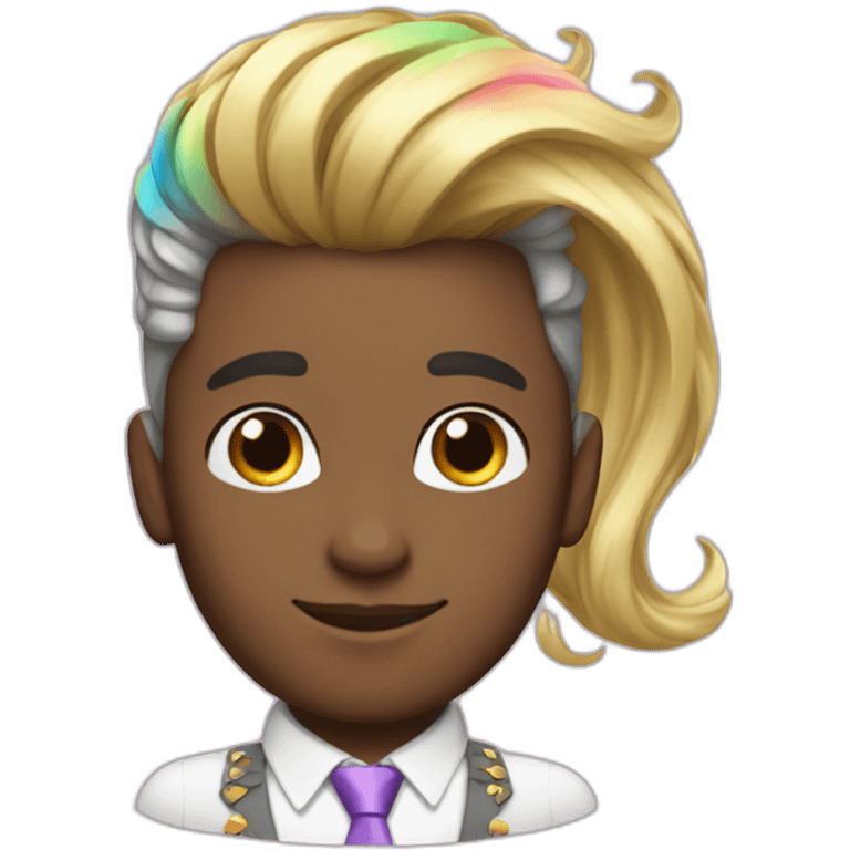 Posh-boy-with-rainbow-unicorn-hair emoji