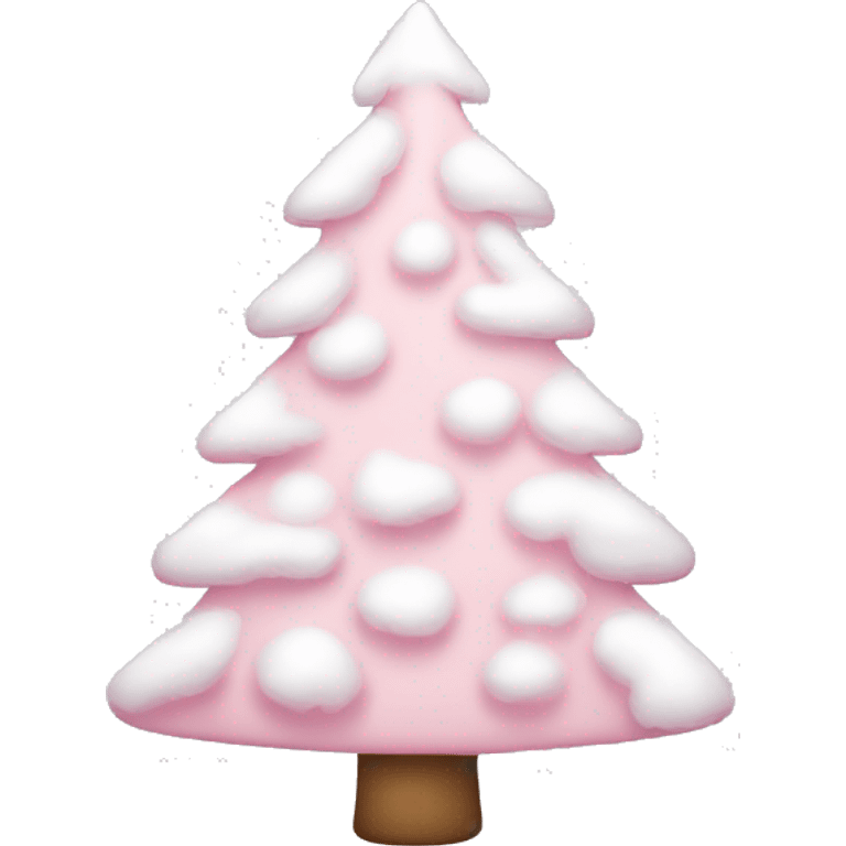 Light pink christmas tree with snow emoji