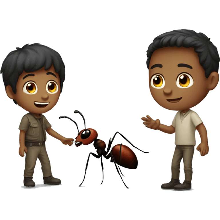 Ant with human boy emoji