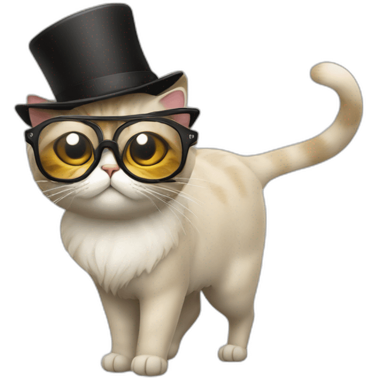 Un chat riche avec des lunettes de solei emoji