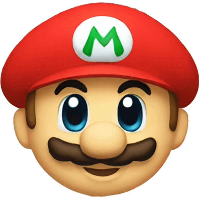 happy face emoji with super mario hat emoji